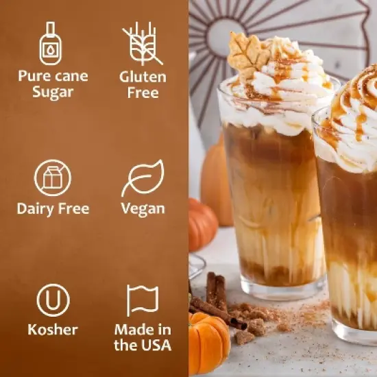 Syruvia Variety Pack - Pumpkin Spice & Hazelnut Syrup 25.4 Fl oz (2-Pack) image {3}