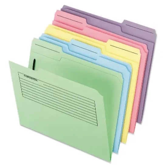 Pendaflex Printed Notes Folders with Fastener 1/3 Cut Top Tab Letter Assorted 30/Pack 45270 image {3}