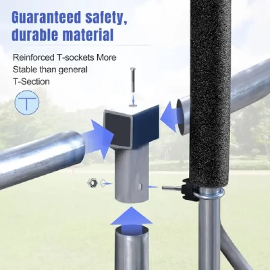 Kids' Trampoline with Safety Net, Basketball Hoop and Ladder - ModernLuxe image {8}