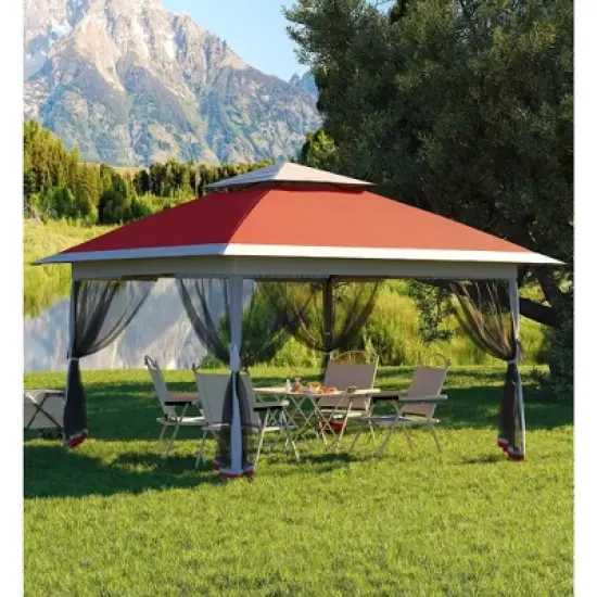 13 X 13 Pop Up Gazebo with Mosquito Netting,Outdoor Patio Gazebo,Outdoor Canopy Tent with Mosquito Netting,Backyard Tent image {15}