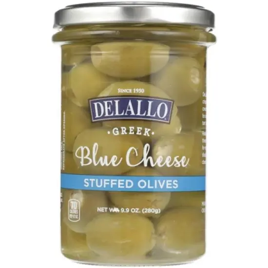 Delallo Blue Cheese Stuffed Olives - 6 pack, 9.9 oz image {1}