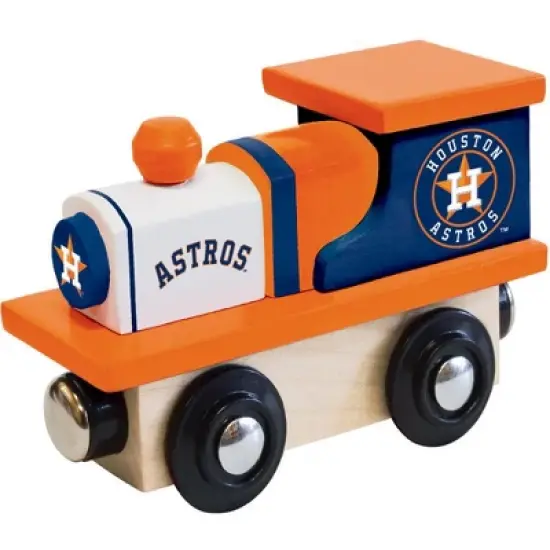 MasterPieces Officially Licensed MLB Houston Astros Wooden Toy Train Engine For Kids image {1}