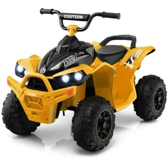 Costway 12V Battery Powered Kids Ride On ATV Electric 4-Wheeler Quad Car with  MP3 & Light image {13}