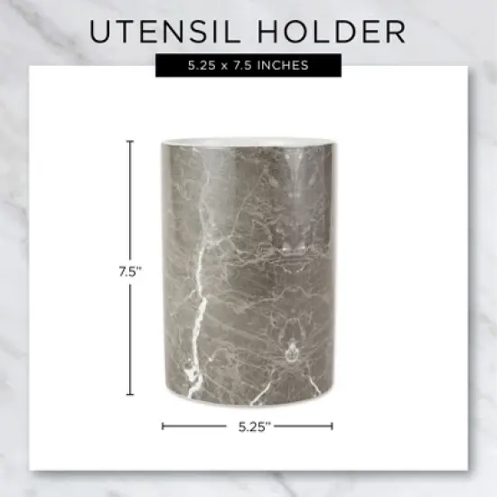 Design Imports Gray Stir It Up Ceramic Utensil Holder image {7}