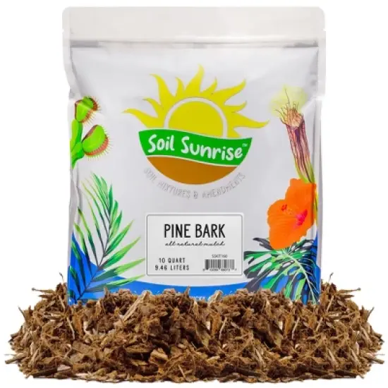 Soil Sunrise 100% Natural Pine Bark Mulch, for Container Gardening, Soil Supplement, Houseplants, Terrariums image {8}