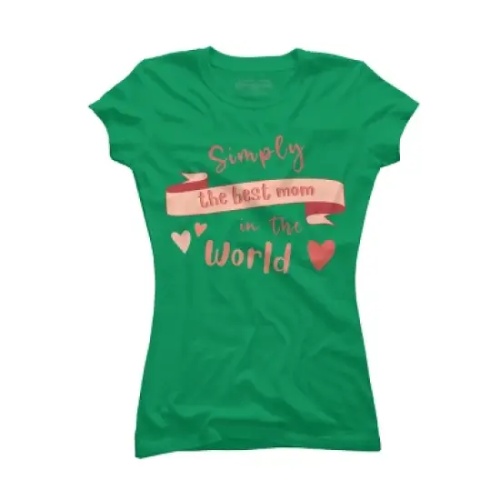 Junior's Design By Humans Mother's Day Simply the Best Mom Banner By BoogieCreates T-Shirt image {7}