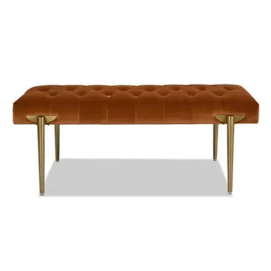 Jennifer Taylor Home Aria Upholstered Gold Accent Bench image {2}