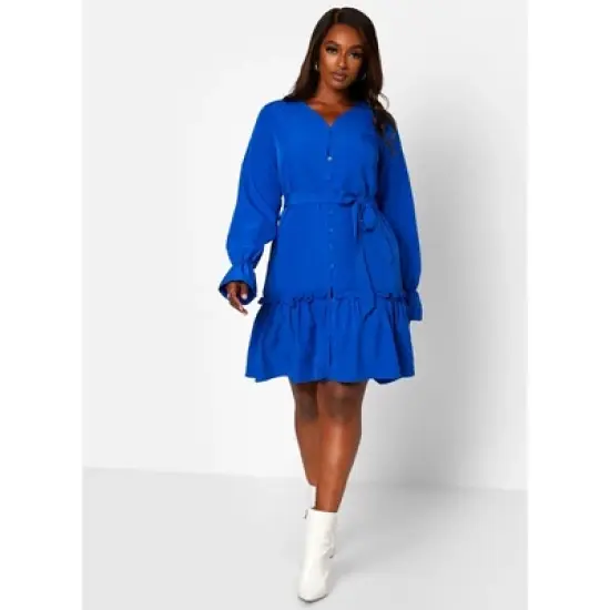 Rebdolls Women's Plus Tiered Sleeve Mini A Line Dress image {1}