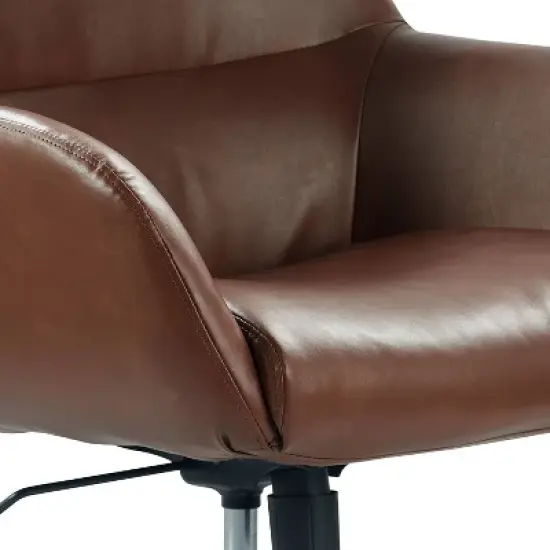 Forester Leather Office Chair Cognac Brown - Finch image {6}