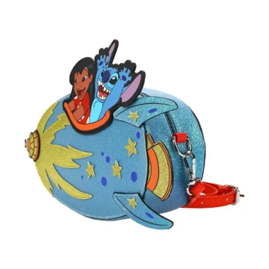 Lilo & Stitch Rocketship Women's Novelty Handbag With Glitter Fabric image {3}