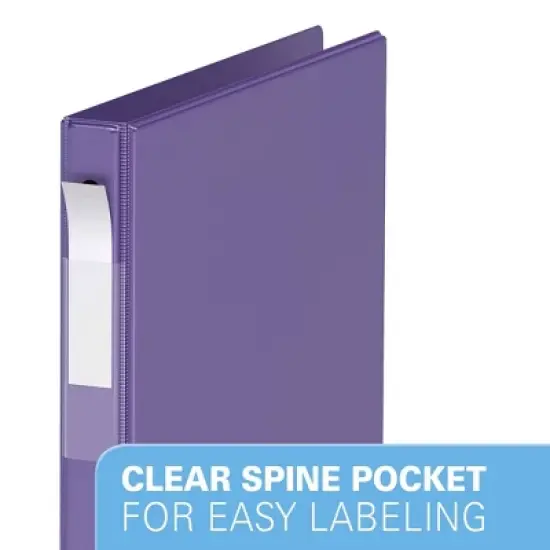 Davis Group 6pk 5/8" Premium Economy Round Ring Binders Purple: .5 Inch, 100 Sheet Capacity, 2 Pockets, Hard Cover image {2}