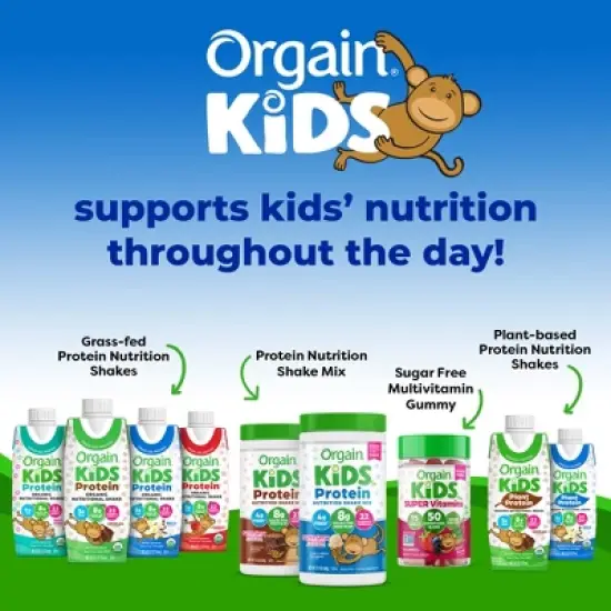 Orgain Organic Kids' Nutritional Protein Shake 22 Vitamins & Minerals Vanilla Flavored - 4pk/8.25 fl oz Cartons image {6}