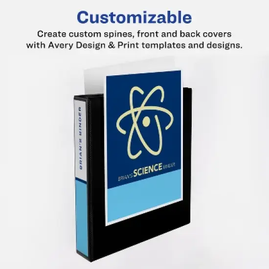 Avery Two-Tone Durable View 3 Ring Binder, 1.5 Inch Slant Rings, Blue/Teal Binder (17292) image {4}