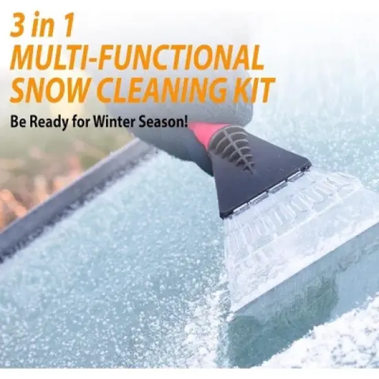 Zone Tech Car 3-in-1 Replaceable Heads Snow Shovel Kit  Portable Snow Removal Shovel, Ice Scraper, and Snow Shovel Car Set 2 Pack image {6}