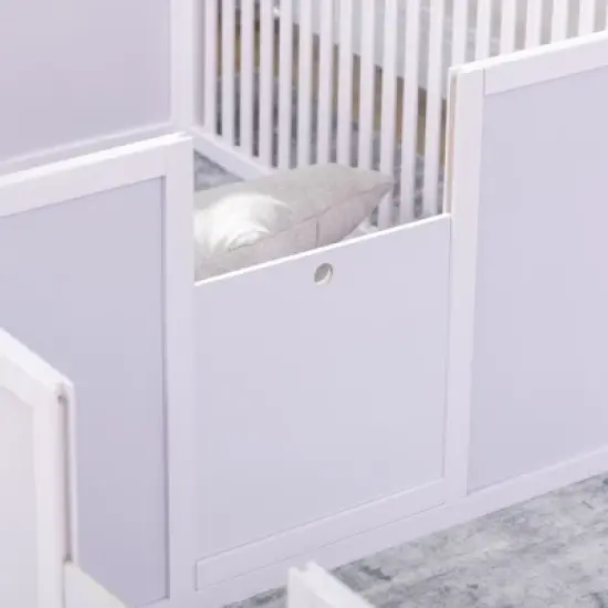 PawHut 81" x 40" Whelping Box for Dogs Built for Mother's Comfort, Newborn Puppy Supplies, Puppy Playpen with Adjustable Height Entrance Door image {4}