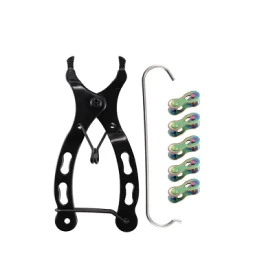 Unique Bargains Universal Bike Chain Repair Tool Kit with 5 Pairs Bicycle Chain Joint Multicolor image {7}