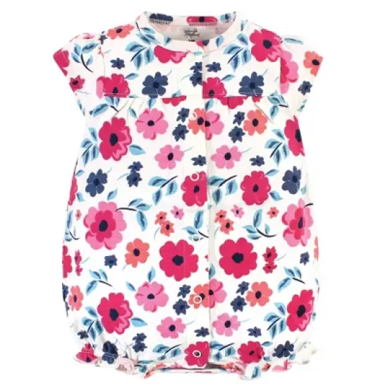 Touched by Nature Baby Girl Organic Cotton Rompers 3pk, Garden Floral image {3}