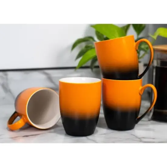 Elanze Designs This is My Cup of Christmas Cheer Two Toned Ombre Matte Orange and Black 12 ounce Ceramic Stoneware Coffee Cup Mug image {4}