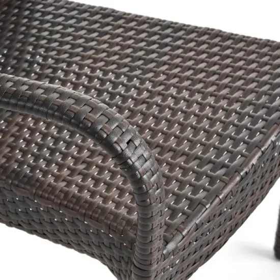 Christopher Knight Home Savoy Outdoor Acacia Wood and Wicker 7 Piece Dining Set image {7}