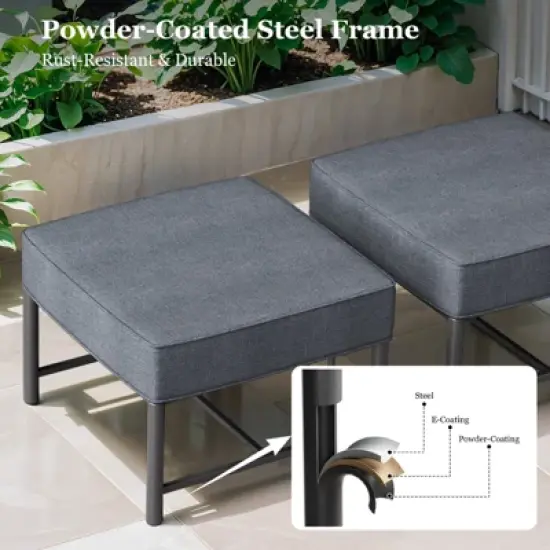 Gymojoy Outdoor 2 Pieces Patio Footstool Multipurpose Ottomans Foot Stool Ottoman image {4}