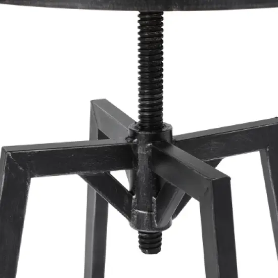 Set of 2 Alanis Modern Industrial Firwood Adjustable Height Swivel Barstools Natural/Black Brushed Silver - Christopher Knight Home image {5}