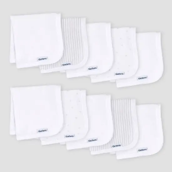 Gerber Baby 10pk Knit Washcloth - White image {4}