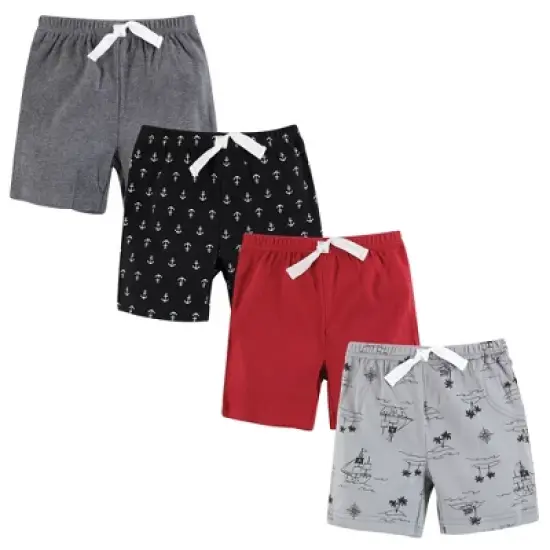 Hudson Baby Boy Shorts Bottoms 4-Pack, Pirate image {6}
