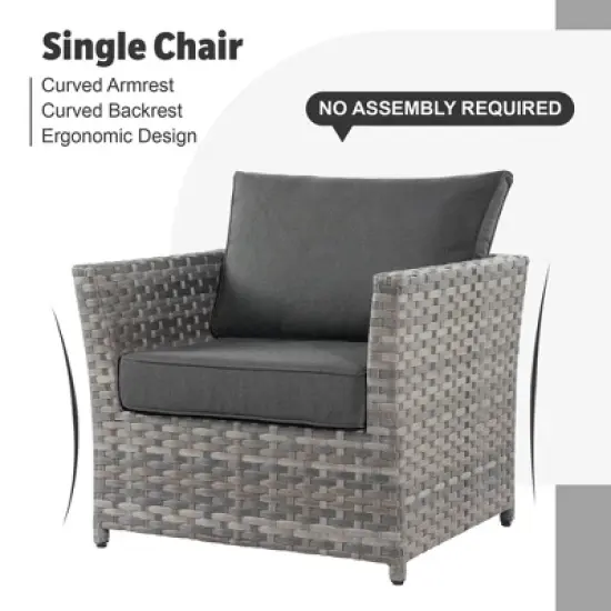 Ovios Tenaya 10pc Wicker Outdoor Patio Furniture Set Conversation Sofa with a Storage Fire Pit, Swivel Chairs and Cushions image {4}