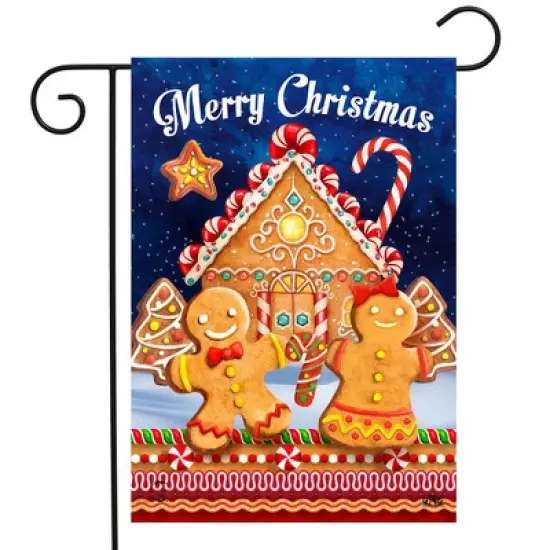 Briarwood Lane Christmas Garden Flag 12x18 For Outdoor Gingerbread House For Christmas Garden Flag Flags For Outside image {1}