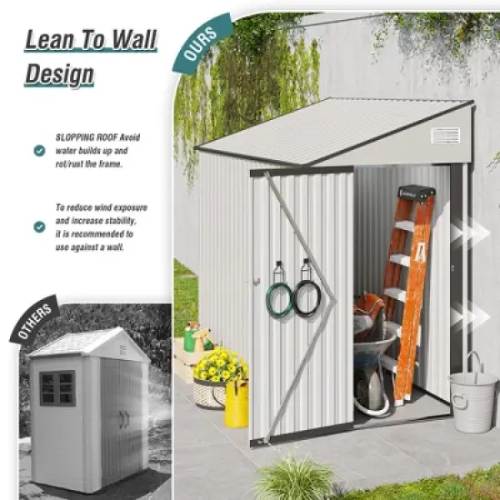 Gulches solid structural two-color storage shed, single hinge door, good ventilation, surface with protective film for various scenarios image {5}