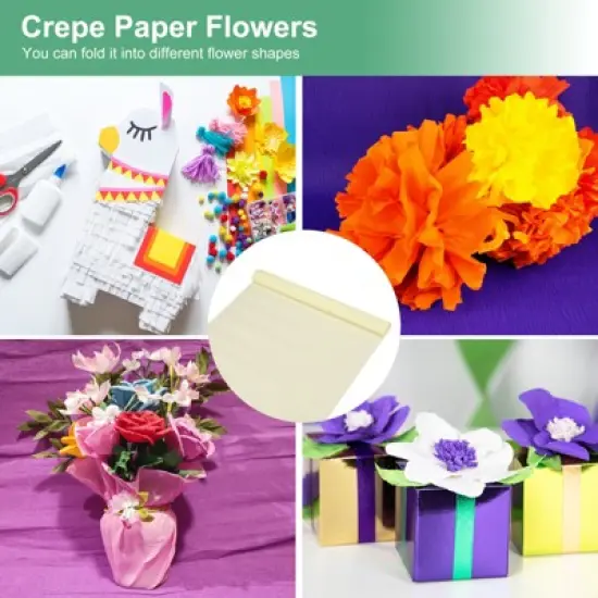 Unique Bargains Durable Soft Flexible Thickened Crepe Paper 4 Pcs image {3}