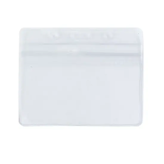 Unique Bargains 2 PCS Clear PVC Waterproof Horizontal Exhibition ID Name Card Badge Holders image {4}