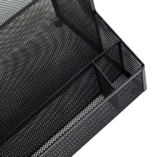 Mind Reader Desktop Organizer, Vertical File Storage, Letter Size, Office, Metal Mesh, 12.15"L x 9.5"W x 9.5"H, Black image {2}