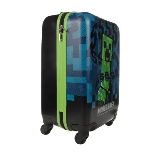 Minecraft Creeper Kids' Hardside Carry On Suitcase - Black image {2}