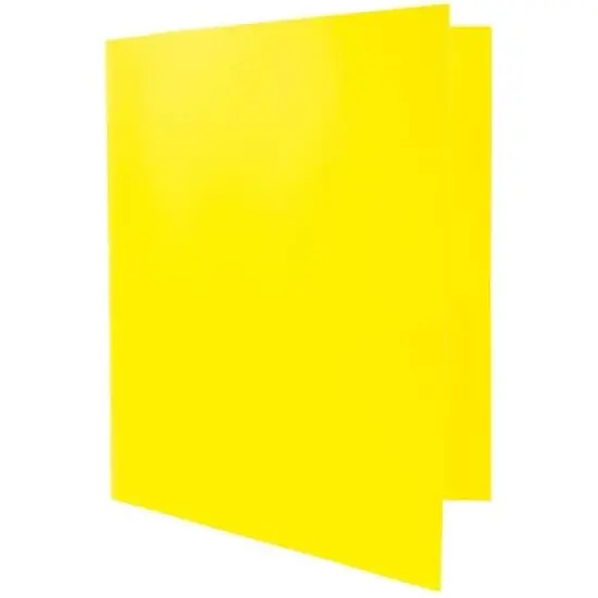 JAM 6pk POP 2 Pocket School Presentation Plastic Folders with Prong Fasteners Yellow image {3}