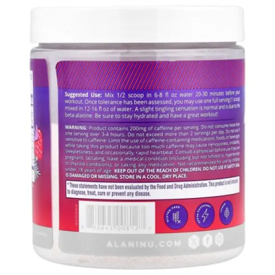 Alani Nu Pre-Workout, Hawaiian Shaved Ice, 10.7 oz (306 g) image {2}