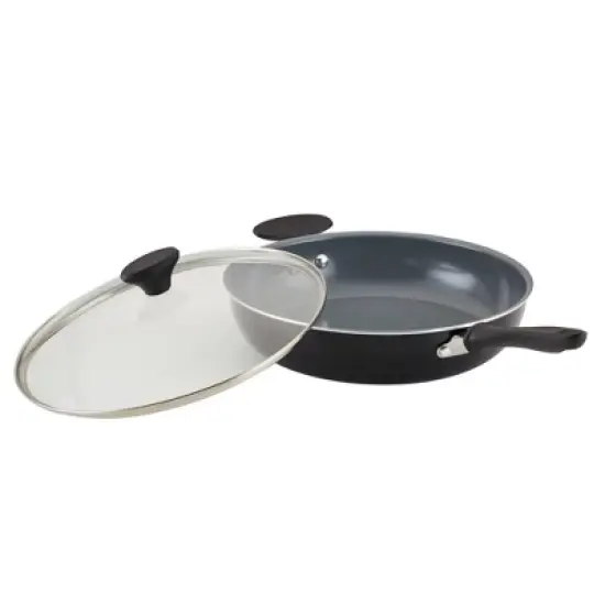Farberware Reliance Pro 12" Nonstick Ceramic covered Skillet with Helper Handle Black/Gray image {6}