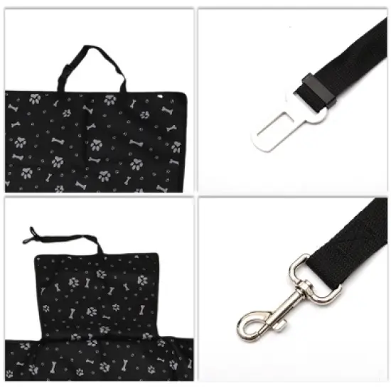 Unique Bargains Paw Prints Pet Car Seat Cover 51.18"x15.75"x21.65" 1 Pc image {2}