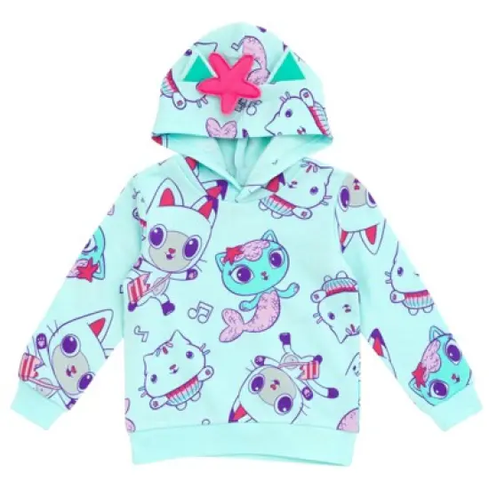 Dreamworks Gabby's Dollhouse Pandy Paws Cakey Cat MerCat Girls Fleece Pullover Hoodie Toddler to Big Kid image {7}