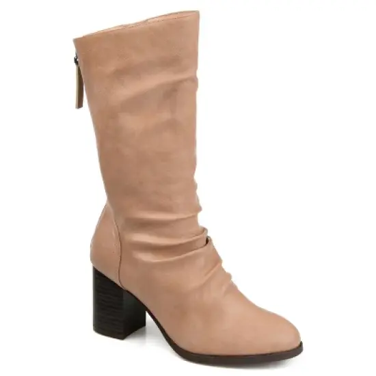 Journee Collection Womens Sequoia Stacked Heel Mid Calf Boots image {11}