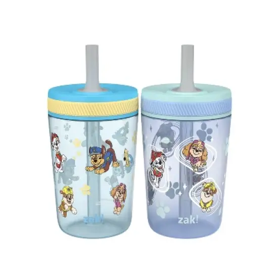 Zak Designs 2pk 15 fl oz Plastic Paw Patrol Water Bottles: Kids & Toddler Portable Drinkware, Dishwasher-Safe, Blue image {9}
