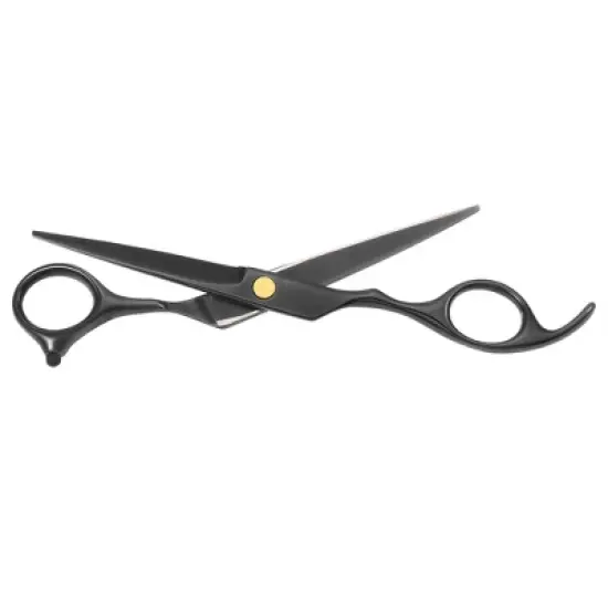 Unique Bargains Men Women Stainless Steel Straight Hair Scissors for Long Short Thick Hard Soft Hair Clippers Black 6.69" 1 Pc image {3}