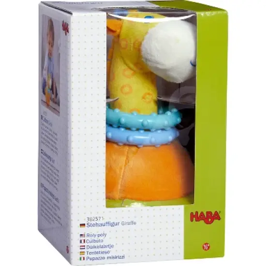 HABA Roly Poly Giraffe Soft Wobbling & Chiming Baby Toy with Teething Rings image {2}