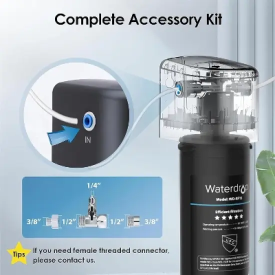Waterdrop 15UB Under Sink Water Filter, Under Sink Water Filtration System for 2 Years image {6}