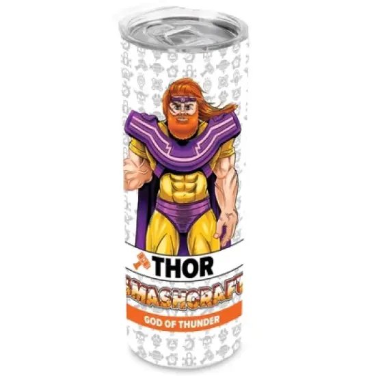 SMASHCRAFT 20 ounce Stainless Steel Double Walled Insulated Travel Tumbler Coffee Mug Cup, Thor Comic image {1}