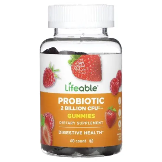Lifeable Probiotic Gummies, Natural Berry, 2 Billion, 60 Gummies (1 Billion CFU per Gummy) image {2}