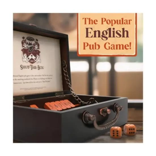 Front Porch Classics Circa Shut the Box Board Game: Math Focus, 20-60 Min Play, Includes Dice & Instructions image {4}