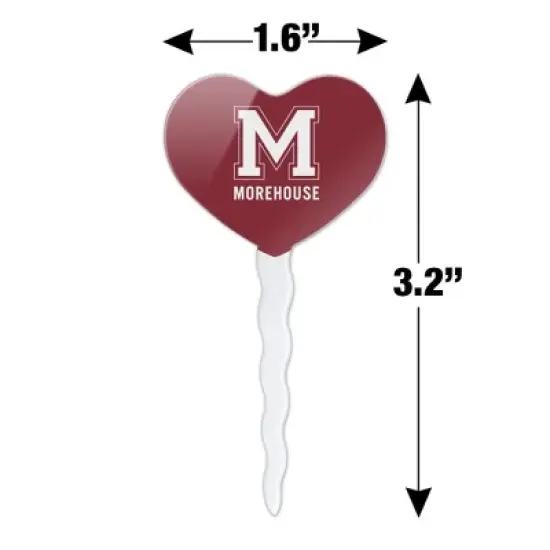 Morehouse College Primary Logo Heart Love Cupcake Picks Toppers Decoration Set of 6 image {5}