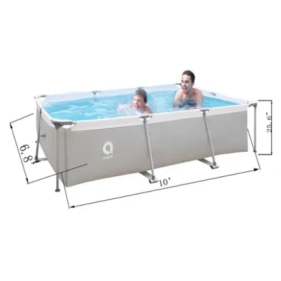 JLeisure Avenli 17773 10 x 6.5 x 2 Feet and 5' x 16.5" Bee Spray Outdoor Backyard Above Ground Rectangular Steel Frame Swimming Pool (2 Pack) image {3}