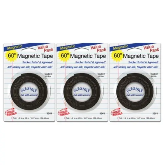Magic-Mounts&reg; Magnetic Tape, 1/2" x 60" Roll, Pack of 3 image {2}